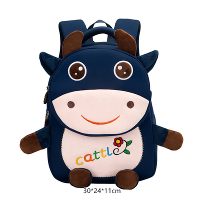 Krowa Wodoodporny plecak dla dzieci Cartoon 3D Animal Przedszkole Dziewczyny Moda Tornistry