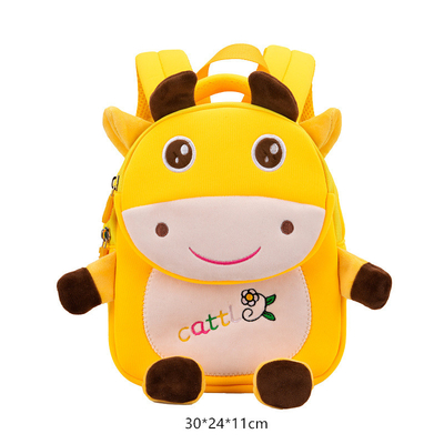 Krowa Wodoodporny plecak dla dzieci Cartoon 3D Animal Przedszkole Dziewczyny Moda Tornistry
