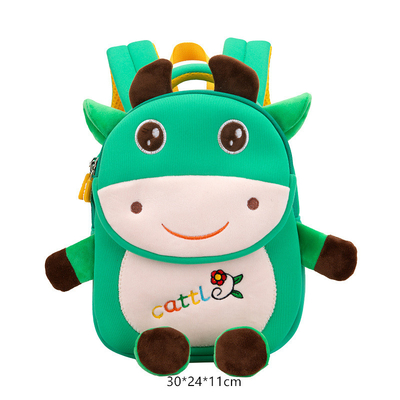 Krowa Wodoodporny plecak dla dzieci Cartoon 3D Animal Przedszkole Dziewczyny Moda Tornistry