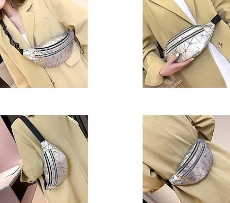 Pu Skórzana saszetka biodrowa Festival Fanny Pack 3 kieszenie na zamek wodoodporne