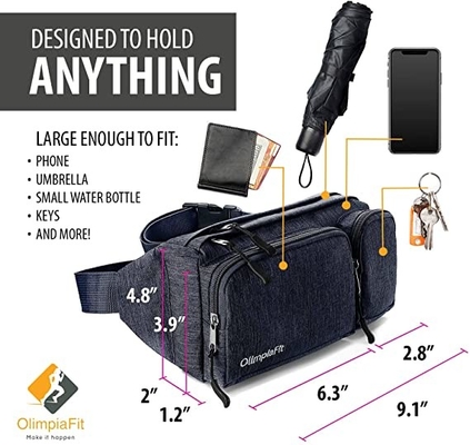 6 kieszeni Fashion Fanny Pack Piesze wycieczki Śliczna torba na talię