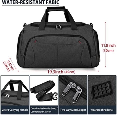 Duffle Duże wodoodporne torby pływackie z przegródką na buty Weekender Overnight Bag